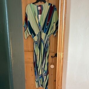 Multicolor Geometric Maxi Dress